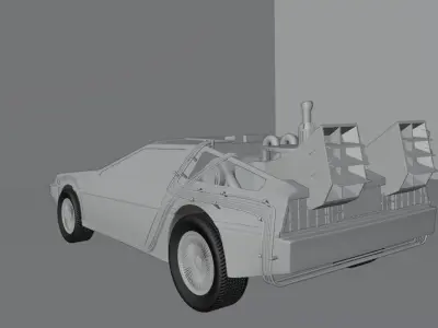 Delorean back to future car 3D model