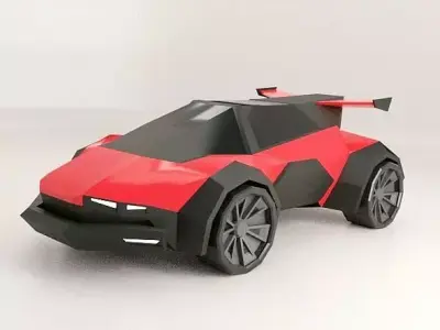 Lowpoly scifi racer concept Low-poly 3D model