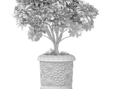 Decorative tree in a luxury Oriental Arabic vase pot 3D model