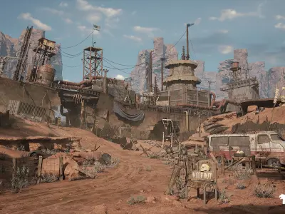 Post Apocalyptic MegaBundle Low-poly 3D model