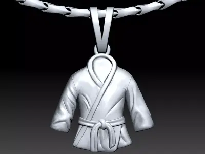 karate dress Kimono pendant Sculpture jewelry gold 3D print model