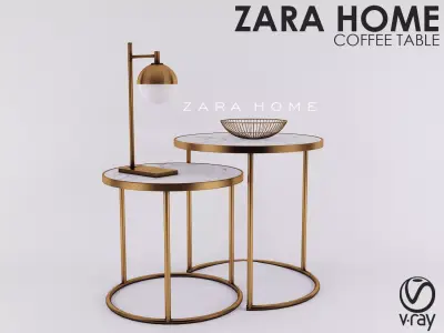 Zara Home - ABLE MARBLE GOLD NEST 3D model