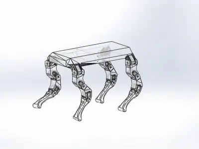 Printable Quadruped arduino and raspberry quadruped robotics 3D print model