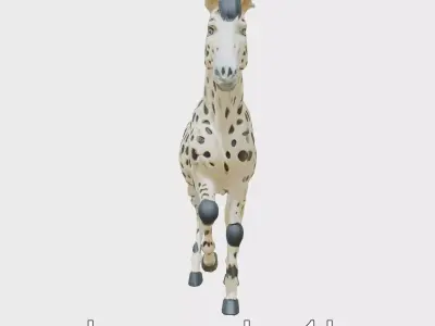 Bay Appaloosa Horse Model with Intricate Patterns Low-poly 3D model