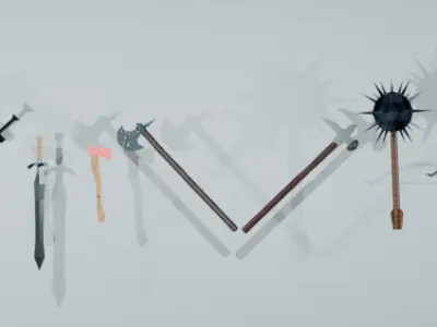 StylizedLowPolyMedievalWeaponPack Low-poly 3D model