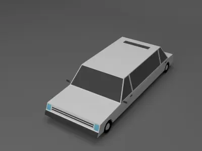 limousine car Low-poly 3D model