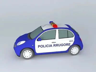 Nissan March Micra Albanian Police Car Free 3D model