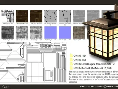 CLASSICAL OUTDOOR WALL LAMP -Model 05- Low-poly 3D model