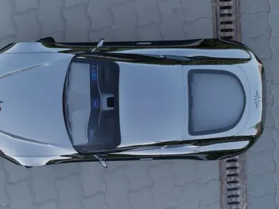 Futuristic Concept Car High-Poly 3D Model with Interior 3D model