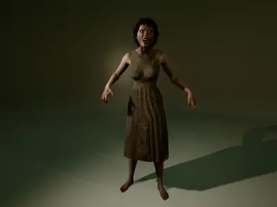  The Creepy mother game character for Horror games Low-poly 3D model