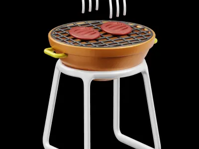 Summer 3D Illustration Low-poly 3D model