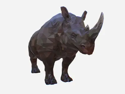 Rhino Low Polygon Art Animal Low-poly 3D model