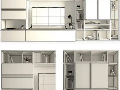 Contemporary TV Furniture 03 3D model