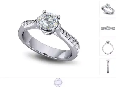 Women ring 3dm stl render detail 3D print model 25