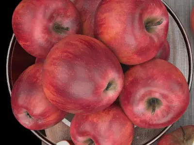 bowl of red apples 3D model