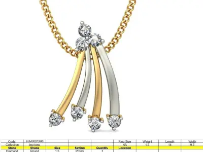 Solitaire Women Pendant 3dm STL OBJ FBX Renders Details 3D print model 51