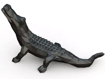 alligator low poly toy 3D print model