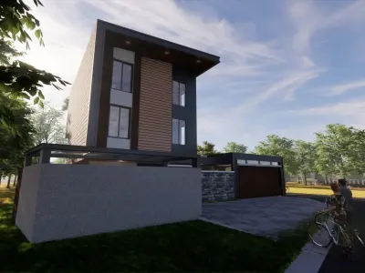Modern One Family House 3D model