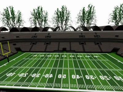 American football stadium Low-poly 3D model 8