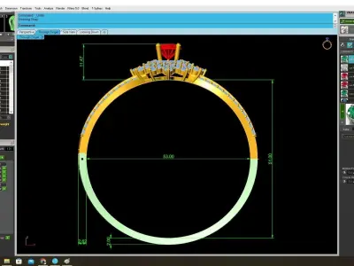 Luxury Multi Row Cluster Diamond Ring Design 3784 3D print model