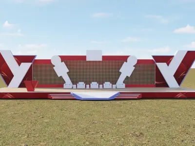 Event Stage Backdrop 3D model