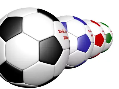 Footballs Classic colored 3D model