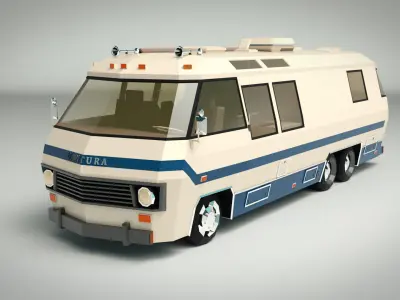 Low Poly Motorhome 04 Low-poly 3D model