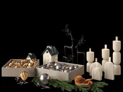 Cristmas Decor set 3D model