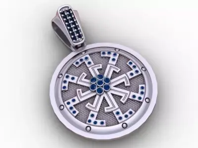 Geometric  Round Pendant  3D Printable  Model 3D print model