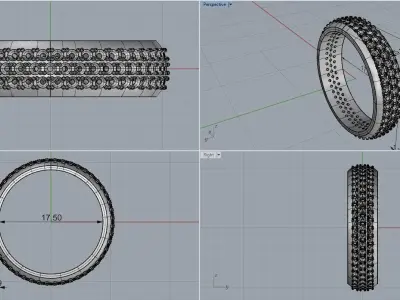 Ring 3 roads Free 3D print model