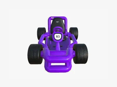 Cartoon Kart H04 Purple - Vehicle Racing Design Low-poly 3D model