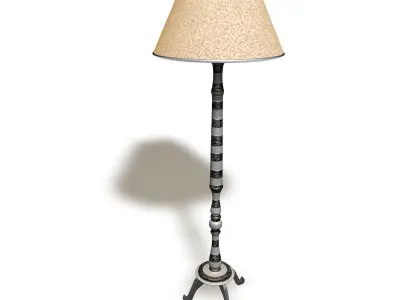 Lamp 3D Model floor with shade 3D model