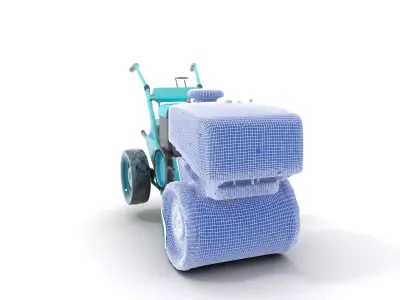 Teal Road Roller model pack Low-poly 3D model