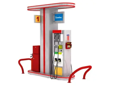Autogas Fuel Pump Station 02 3D model