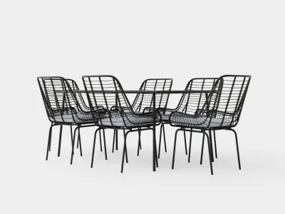 Livorno Dining Set Low-poly 3D model