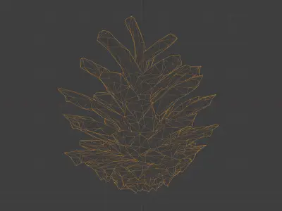 Photorealistic 3D scan of pine conifer cone Low-poly 3D model