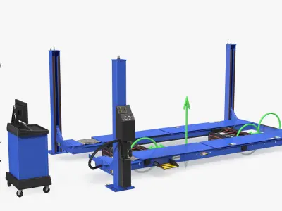 Wheel Aligner Car Equipment Generic with Lift Rigged 3D model