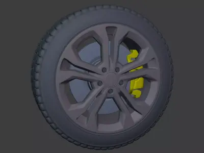Car Wheel -- Tire Rim -- Sport SUV Sedan 3D model