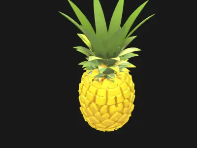 Low Poly Pineapple - Stylized 3D Model for Games and Animations Low-poly 3D model