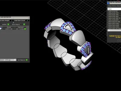 Enamel Serpenti collection ring with gems model 893 3D print model