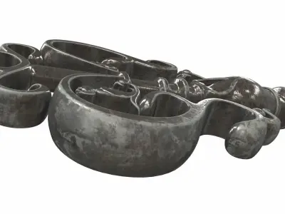 Skeleton ornamental key 2 3D model