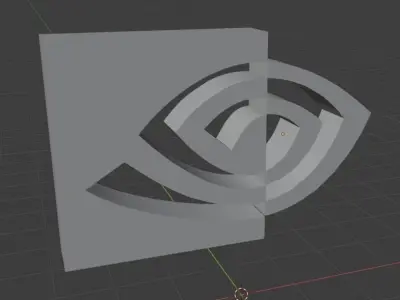 NVIDIA simple logo  Free low-poly 3D model