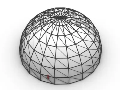 Dome wire-frame structure with Diagonal reinforcement v2 3D model
