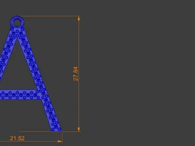 Letter A Diamond Pendant Gold Silver Platinum Luxury  3D print model