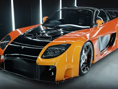 Mazda RX-7 VEILSIDE Low-poly 3D model