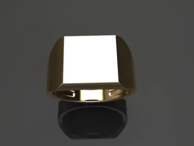 SQUARE SIGNET RING MIX SIZE 3D print model