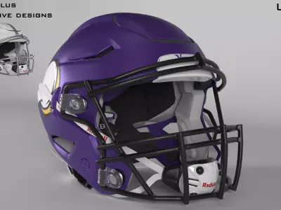 MINNESOTA VIKINGS Helmet Football NFC NORTH PBR updated 2025 3D model