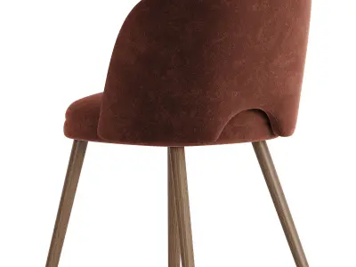 Midcentury Modern Barrel Backed Dining 3D model