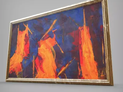 Frame- Wall Canvas Painting 3D model
