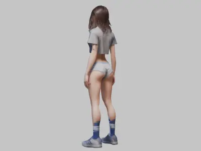 Beautiful Young Woman 3D Model Low-poly 3D model
